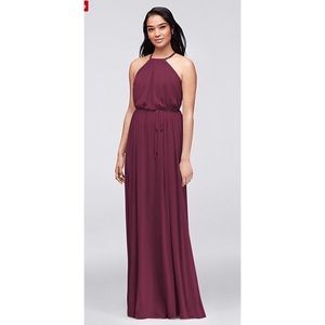 David’s Bridal Halter Bridesmaid Dress